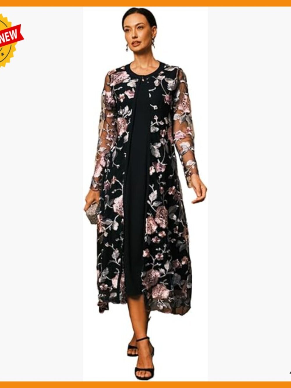 Two-Piece Maxi Dress Set with Lace Ruffles, Formal Wedding Guest Outfit